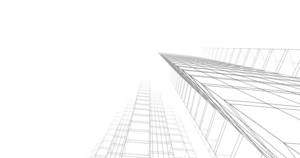 最小限の3D建築の形を — ストック動画