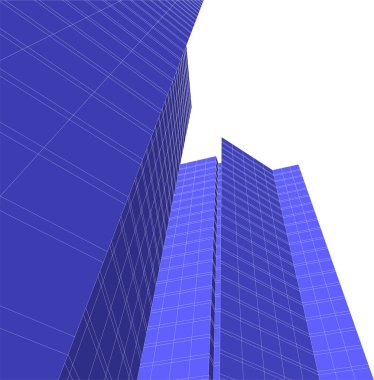 3D mavi renkli mimari sanat, dijital duvar kağıdı