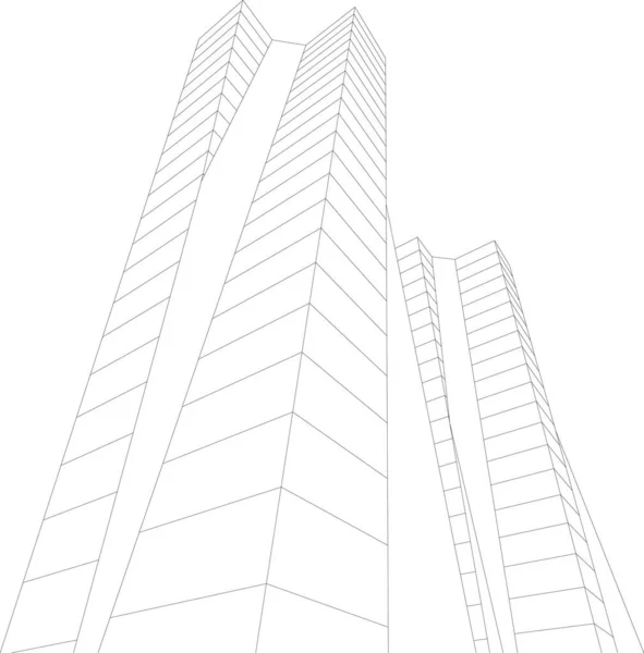 Art Architectural Doublé Papier Peint Numérique — Image vectorielle