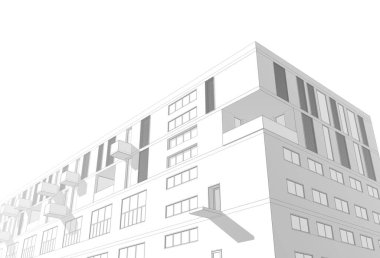 3d mimari çizim, modern arkaplan