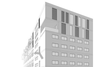 3d mimari çizim, modern arkaplan