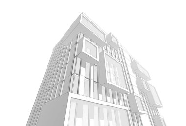 3d mimari çizim, modern arkaplan