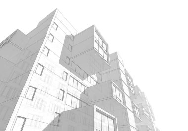 3d mimari çizim, modern arkaplan