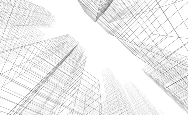Fodrad Arkitektonisk Illustration Modern Bakgrund — Stockfoto