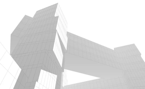 3D建築図 現代的な背景 — ストック写真