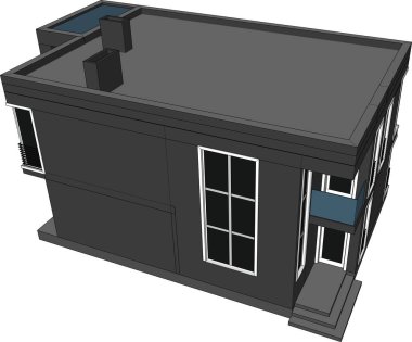 mimari proje, renkli 3d illüstrasyon