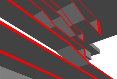 mimari proje, renkli 3d illüstrasyon