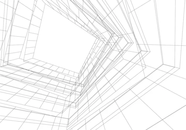 Linkovaná Architektonická Ilustrace Moderní Zázemí — Stockový vektor