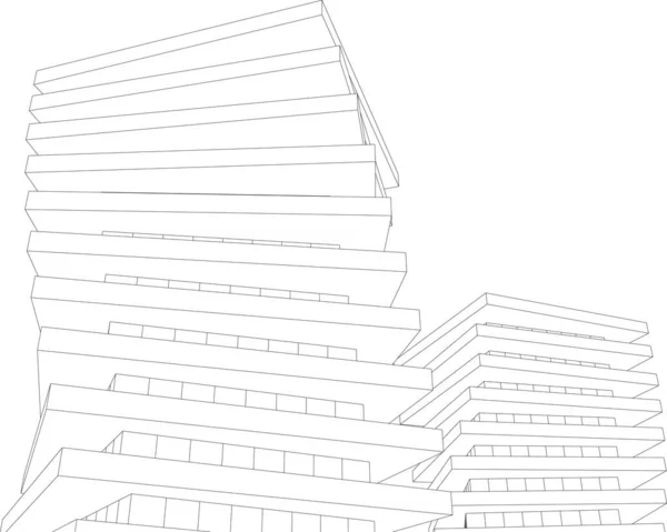 Illustration Architecturale Doublée Fond Moderne — Image vectorielle