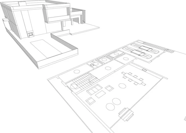 Illustration Architecturale Fond Moderne — Image vectorielle