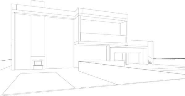 内衬建筑插图 现代背景 — 图库矢量图片