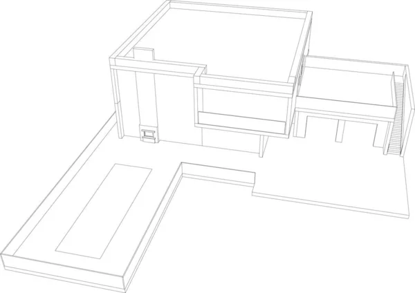 線状の建築イラスト現代的な背景 — ストックベクタ