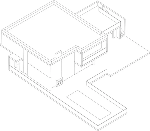 Illustration Architecturale Doublée Fond Moderne — Image vectorielle