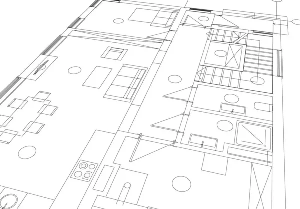 Illustrazione Architettonica Foderata Sfondo Moderno — Vettoriale Stock