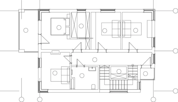 Fodrad Arkitektonisk Illustration Modern Bakgrund — Stock vektor