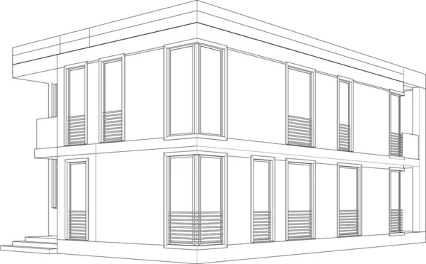 Ilustração Arquitetônica Forrada Fundo Moderno —  Vetores de Stock