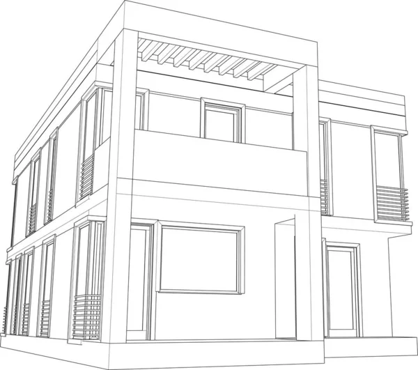 内衬建筑插图 现代背景 — 图库矢量图片