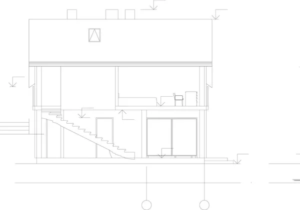 Illustrazione Architettonica Foderata Sfondo Moderno — Vettoriale Stock