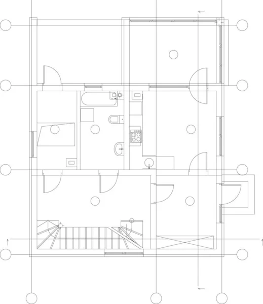 Fodrad Arkitektonisk Illustration Modern Bakgrund — Stock vektor