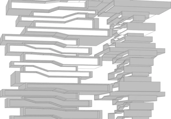 Arkitektonisk Illustration Modern Bakgrund — Stock vektor
