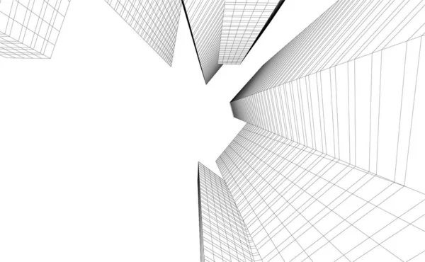 線状の建築イラスト現代的な背景 — ストックベクタ