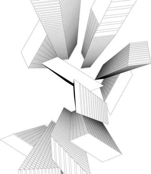 内衬建筑插图 现代背景 — 图库矢量图片