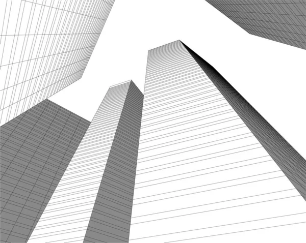 Foret Arkitektonisk Illustration Moderne Baggrund – Stock-vektor