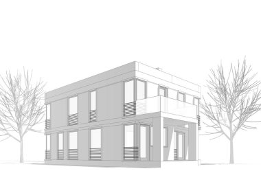 3d mimari çizim, modern arkaplan