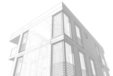 3d mimari çizim, modern arkaplan