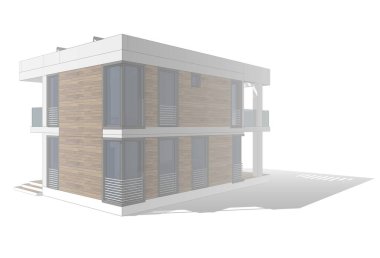 mimari proje, renkli 3d illüstrasyon