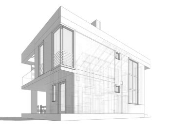 3d mimari çizim, modern arkaplan