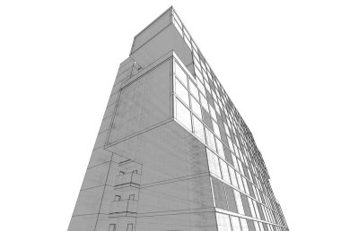 3d mimari çizim, modern arkaplan