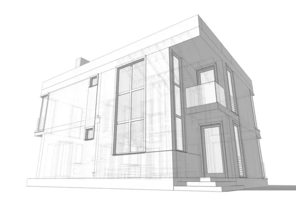 Архитектурная Иллюстрация Современный Фон — стоковое фото