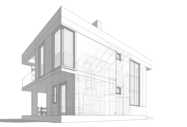 Архитектурная Иллюстрация Современный Фон — стоковое фото