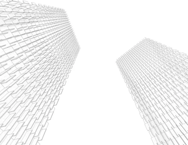 線状の建築イラスト現代的な背景 — ストック写真