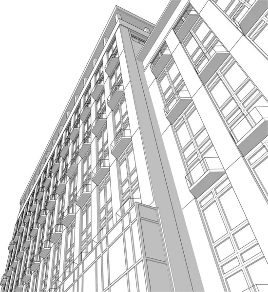 3Dベクトル抽象建築イラスト — ストックベクタ