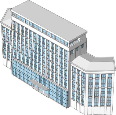 renkli 3d vektör mimari çizimi