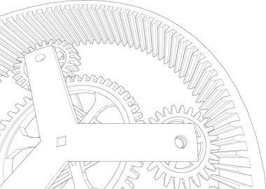 Çizgili dişli mekanizmasının vektör illüstrasyonu