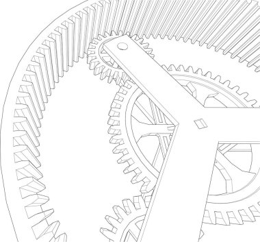 Çizgili dişli mekanizmasının vektör illüstrasyonu