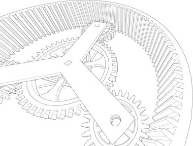 Çizgili dişli mekanizmasının vektör illüstrasyonu