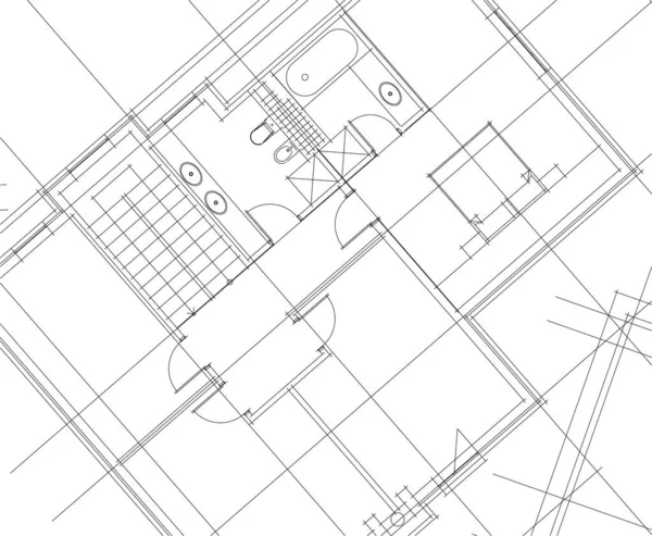 Wyłożona Tapeta Architektoniczna Tło Cyfrowe — Wektor stockowy