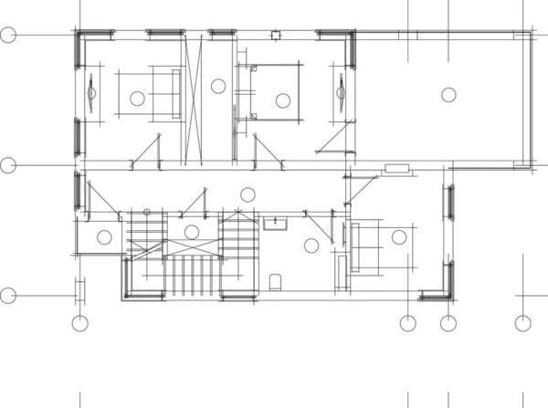 Fodrad Arkitektoniska Tapeter Digital Bakgrund — Stock vektor