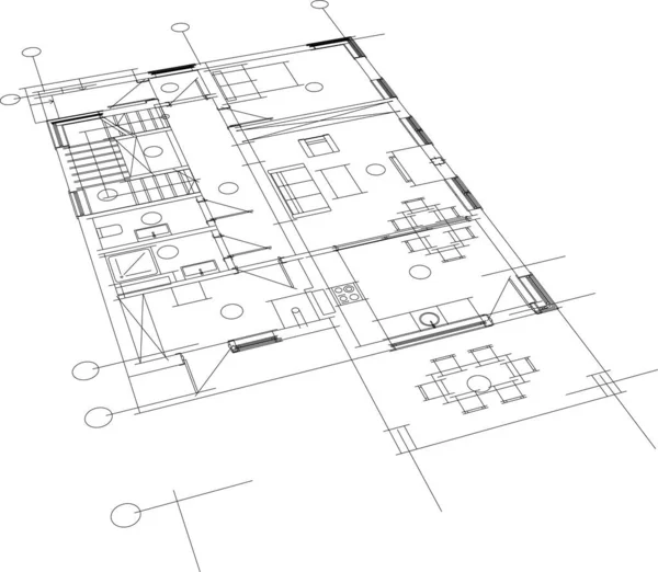 Papel Pintado Arquitectónico Forrado Fondo Digital — Archivo Imágenes Vectoriales