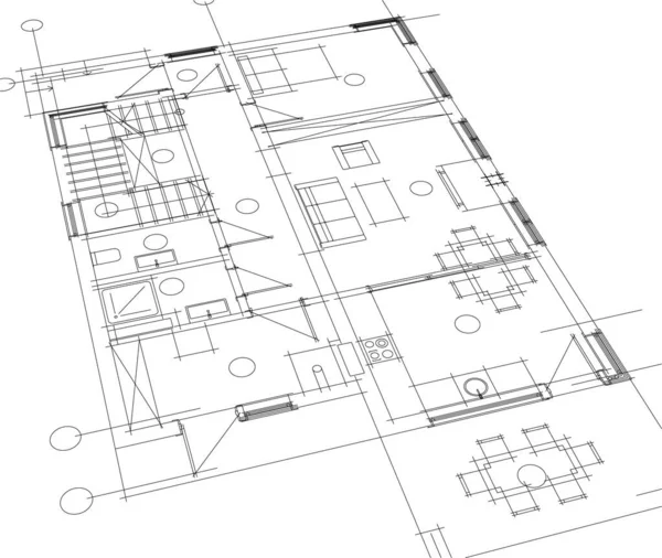 Bekleed Architectonisch Behang Digitale Achtergrond — Stockvector