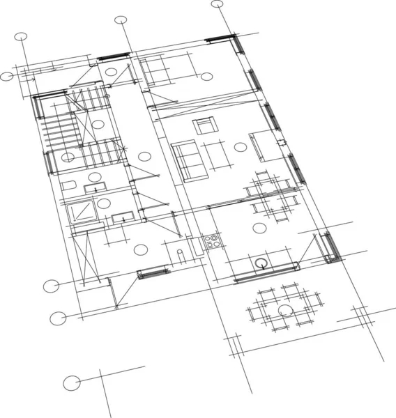 Papel Pintado Arquitectónico Forrado Fondo Digital — Archivo Imágenes Vectoriales