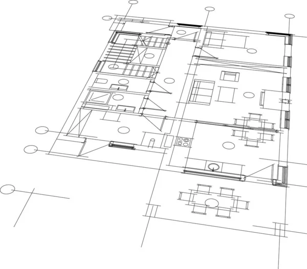 Papier Peint Architectural Doublé Fond Numérique — Image vectorielle