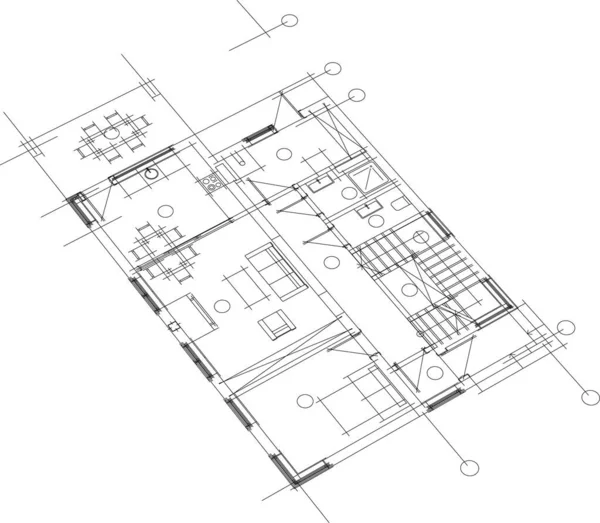 Bekleed Architectonisch Behang Digitale Achtergrond — Stockvector