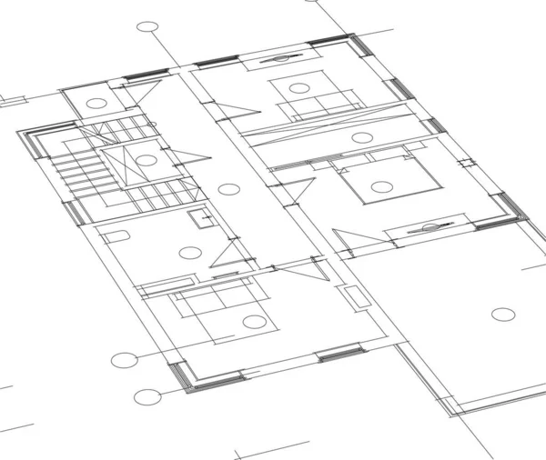 Fodrad Arkitektoniska Tapeter Digital Bakgrund — Stock vektor