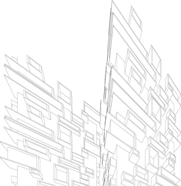 Fodrad Arkitektoniska Tapeter Digital Bakgrund — Stock vektor