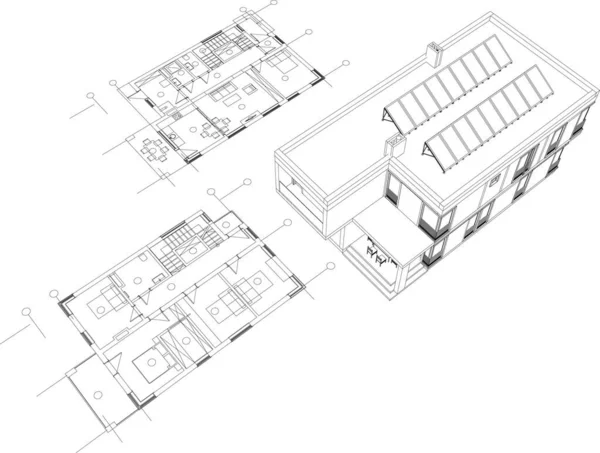 Wyłożona Tapeta Architektoniczna Tło Cyfrowe — Wektor stockowy